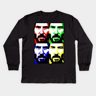 Keanu Reeves (collage) Kids Long Sleeve T-Shirt